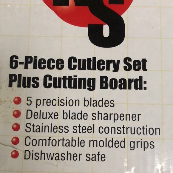 KucheStolz Precision Crafed 6 piece Cutlery Set Knife Sharpener & Cutting Board - Picture 9 of 10